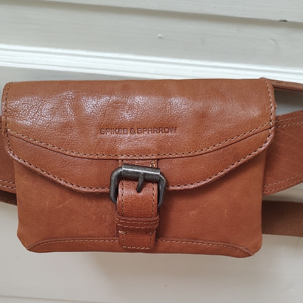 Elegant Tan Leather Belt Bag from Spikes & Sparrow